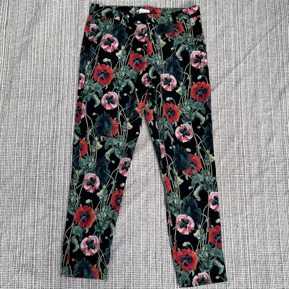 H&M Red & Pink Poppy Slacks Pants